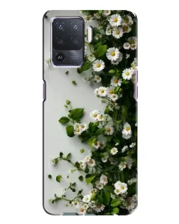 Чехол для OPPO A94 с картинкой «Ветка мелких белых цветов»