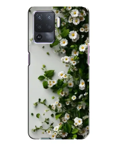 Чехол для OPPO A94 с картинкой «Ветка мелких белых цветов»