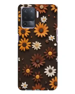 Чехол для OPPO A94 с картинкой «Узор из маленьких подсолнухов»