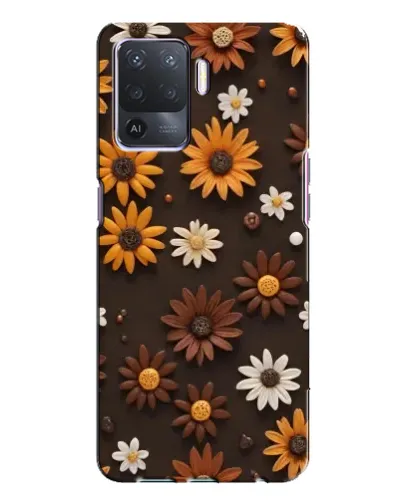 Чехол для OPPO A94 с картинкой «Узор из маленьких подсолнухов»