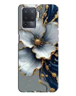Чехол для OPPO A94 с картинкой «Белый цветок и золотой флюид»