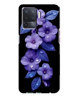 Чехол для OPPO A94 с картинкой «Фиолетовые цветы с росою»