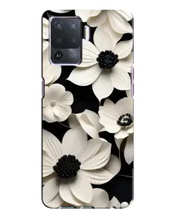 Чехол для OPPO A94 с картинкой «Объемные белые цветы»