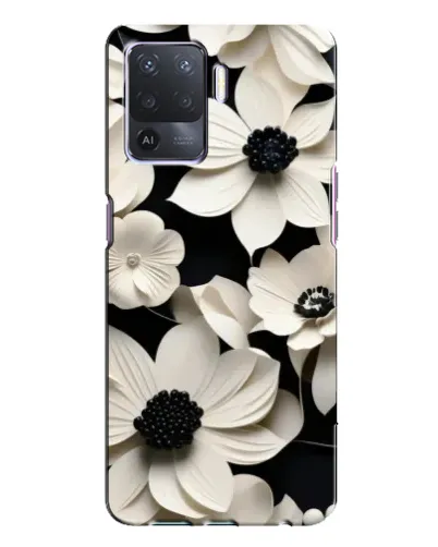Чехол для OPPO A94 с картинкой «Объемные белые цветы»