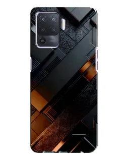 Чохол для OPPO A94 з картинкою «Чорні геометричні блоки»