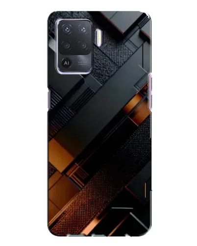 Чохол для OPPO A94 з картинкою «Чорні геометричні блоки»