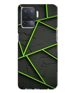 Чохол для OPPO A94 з картинкою «Зелені геометричні лінії»