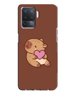 Чехол для OPPO A94 с картинкой «Капибара с сердцем»