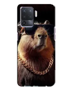 Чехол для OPPO A94 с картинкой «Капибара золотая цепь»