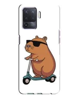 Чехол для OPPO A94 с картинкой «Капибара на самокате»
