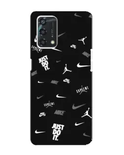 Чехол для OPPO A95 с картинкой «Nike Black Pattern» Чехол для OPPO A95 с картинкой «Nike Black Pattern»