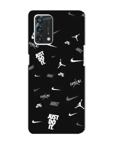 Чехол для OPPO A95 с картинкой «Nike Black Pattern»