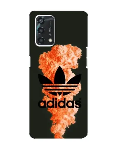 Чехол для OPPO A95 с картинкой «Оранжевый дым Adidas»