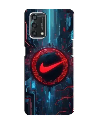 Чехол для OPPO A95 с картинкой «Техногенный стиль Nike»