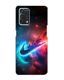 Чехол для OPPO A95 с картинкой «Огненный логотип Nike»