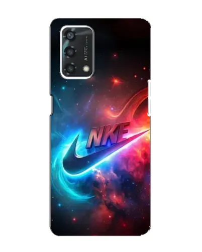 Чехол для OPPO A95 с картинкой «Огненный логотип Nike»