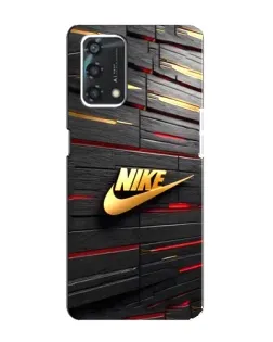 Чехол для OPPO A95 с картинкой «Золотой Nike на металле»