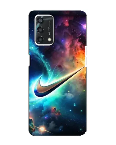 Чехол для OPPO A95 с картинкой «Космический Nike Swoosh»