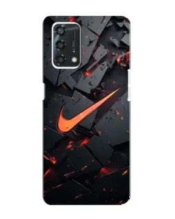 Чехол для OPPO A95 с картинкой «Nike — эффект разломов»