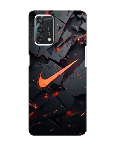 Чехол для OPPO A95 с картинкой «Nike — эффект разломов»
