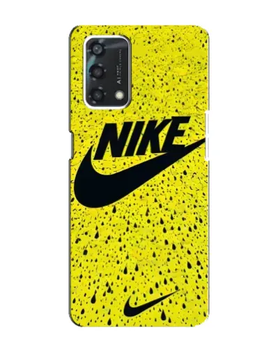 Чехол для OPPO A95 с картинкой «Желтый текстурный Nike»