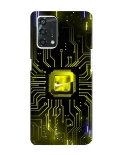 Чехол для OPPO A95 с картинкой «Nike — золотая искра»