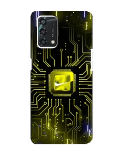 Чехол для OPPO A95 с картинкой «Nike — золотая искра»