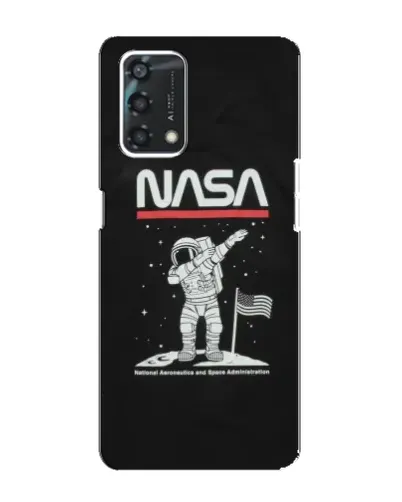 Чехол для OPPO A95 с картинкой «NASA — шагаем по Луне»