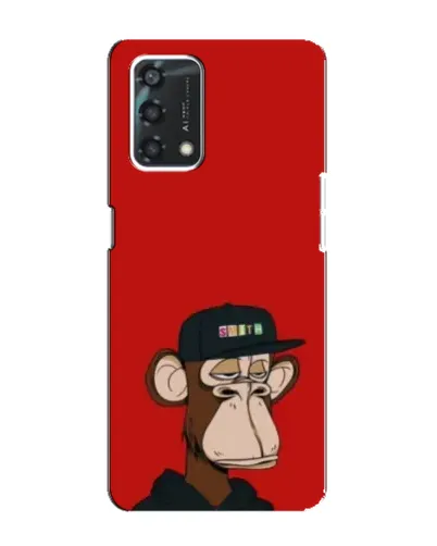 Чехол для OPPO A95 с картинкой «Bored Ape — красный фон»