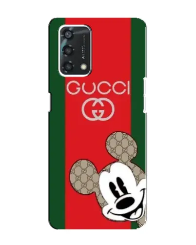 Чехол для OPPO A95 с картинкой «Gucci — полосы и Микки»