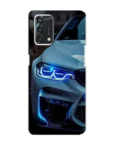 Чехол для OPPO A95 с картинкой «Взгляд BMW с синими фарами»