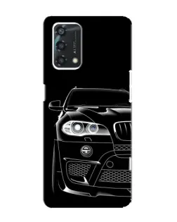 Чехол для OPPO A95 с картинкой «Темный силуэт BMW»
