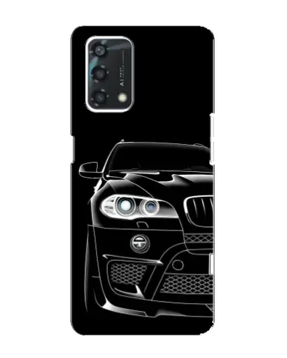 Чехол для OPPO A95 с картинкой «Темный силуэт BMW»