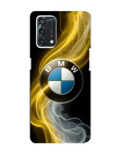 Чехол для OPPO A95 с картинкой «Золотистый дым BMW»