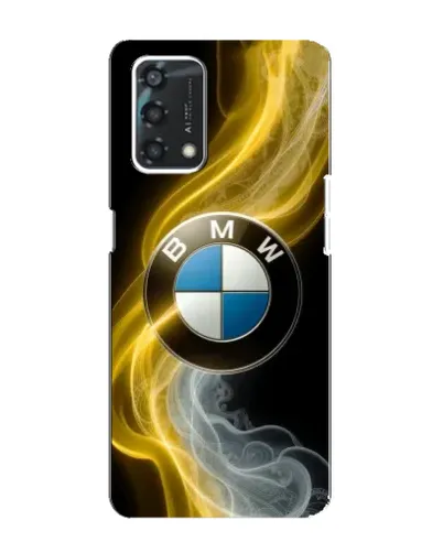 Чехол для OPPO A95 с картинкой «Золотистый дым BMW»