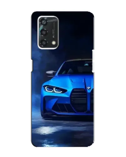 Чехол для OPPO A95 с картинкой «Голубая BMW M4»