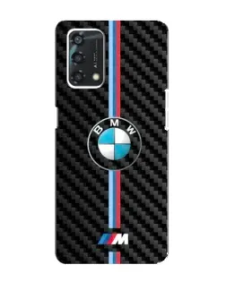 Чехол для OPPO A95 с картинкой «Эмблема BMW и карбон»