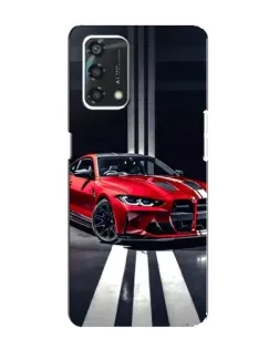 Чехол для OPPO A95 с картинкой «Красная BMW на дороге»