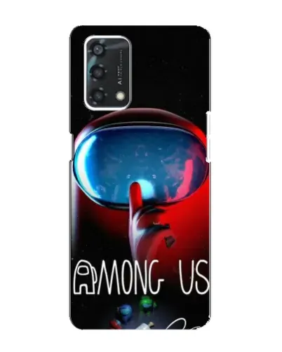 Чехол для OPPO A95 с картинкой «Красный импостер — макро»