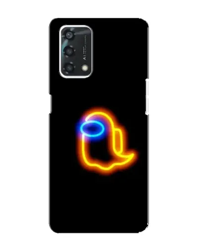 Чехол для OPPO A95 с картинкой «Among Us неоновое сияние»