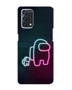 Чехол для OPPO A95 с картинкой «Among Us неон-арт»