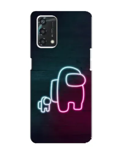 Чехол для OPPO A95 с картинкой «Among Us неон-арт»