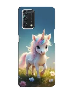 Чехол для OPPO A95 с картинкой «Единорог на поляне»