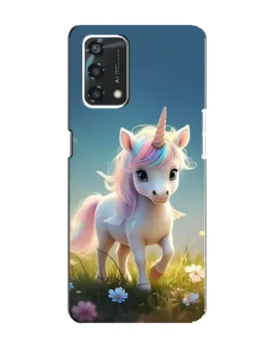 Чехол для OPPO A95 с картинкой «Единорог на поляне»