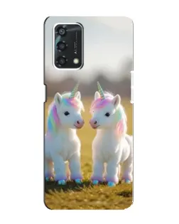Чехол для OPPO A95 с картинкой «Пара единорогов»