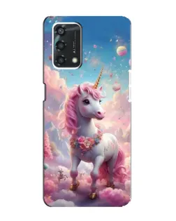 Чехол для OPPO A95 с картинкой «Единорог среди облаков»
