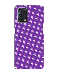 Чехол для OPPO A95 с картинкой «Единороги на фиолетовом»