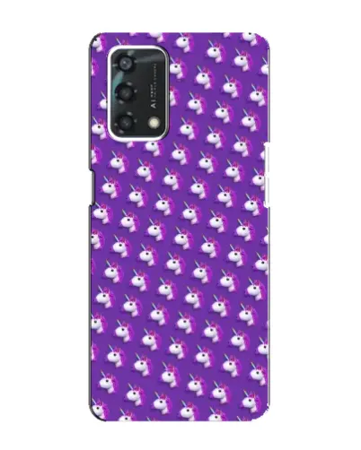 Чехол для OPPO A95 с картинкой «Единороги на фиолетовом»