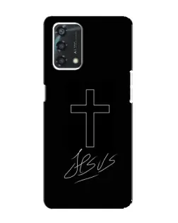 Чехол для OPPO A95 с картинкой «Графический крест Jesus» Чехол для OPPO A95 с картинкой «Графический крест Jesus»