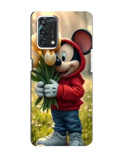 Чехол для OPPO A95 с картинкой «Микки с тюльпанами» Чехол для OPPO A95 с картинкой «Микки с тюльпанами»